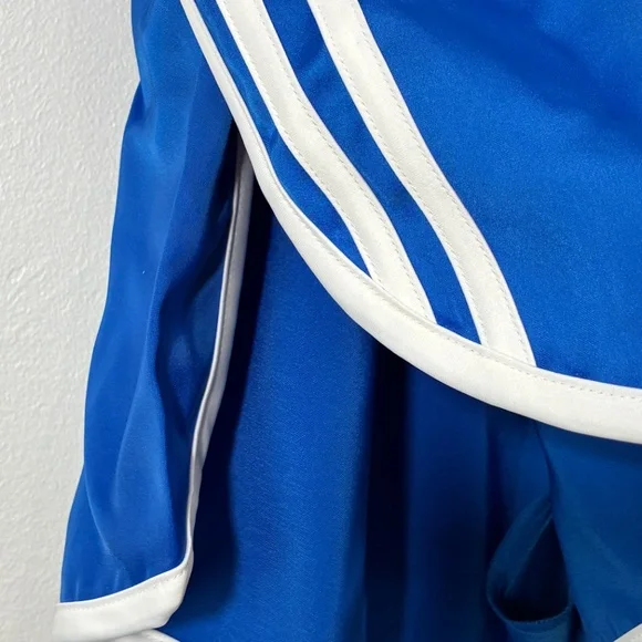 adidas Originals Women’s XL Sprinter Satin Shorts Blue 3 Stripe KC3875 Hot Pants - Picture 6 of 11